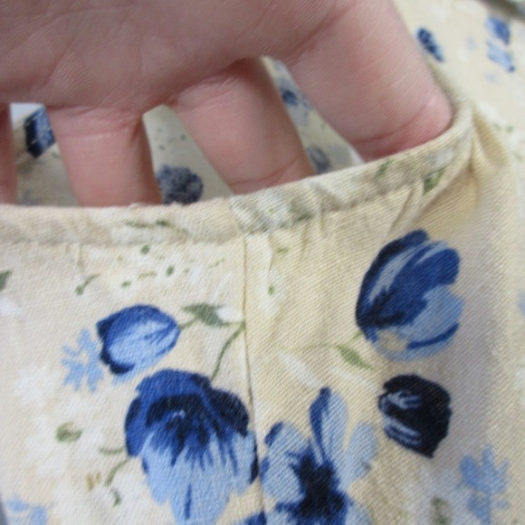 Dressbarn Woman Maxi Dress 18 W Beige Linen VTG Floral Sleeveless Casual 418 - Picture 10 of 13